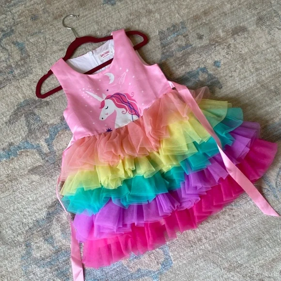 slim fit dress slacks Girls Dress Blush Pink Unicorn Costume Cosplay Princess Halloween Party – Sunny  Fashion main image 0